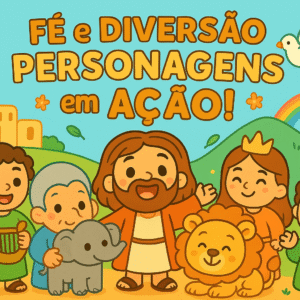 Fé e Diversão- Personagens em Ação! (Estilo Bobbie Goods)